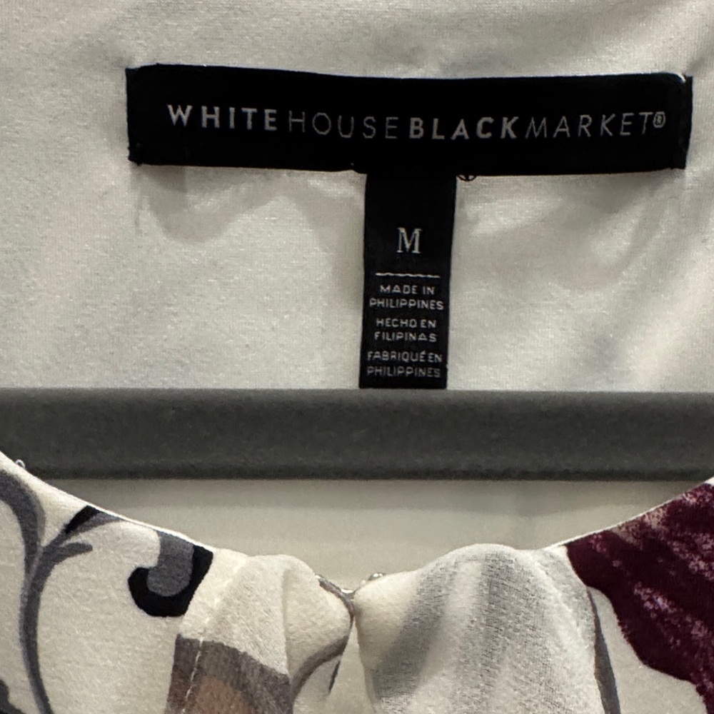 WHBM White and Purple Floral Blouse - Picture 2 of 4
